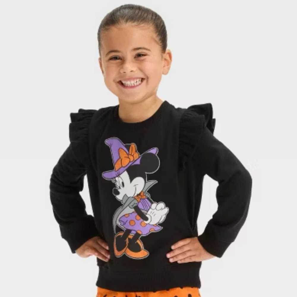 NEW Disney Minnie Mouse Toddler Girls' 
Halloween Fleece Sweater 4T